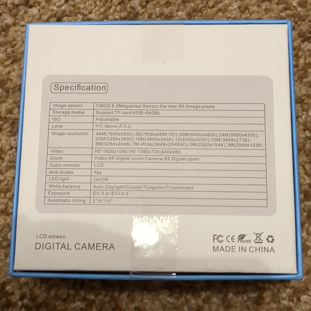 Pink 4K Ultra HD Digital Camera Optical Zoom Games LCD Music Recording Collage